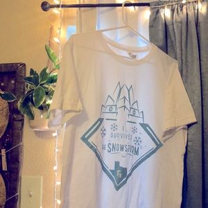 “I SURVIVED THE SNOWSTORM” white t shirt created by me